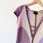 COOGI V-Neckline Knitted Abstract Printed Maxi Dress in Multicolor Pastel Photo 3