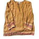 Joie  Silk Marigold Yellow Scarf Print Blouse Top women's size small Photo 0