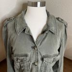 Paige  Utility Pacey Jacket Womens XL Vintage Ivy Green Twill Lyocell Stretch Photo 4