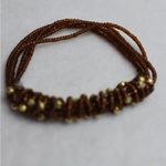 Source Unknown Snazzy Trendy Beads On Beads Brown Tones Stretch 6 Inch Like New Bracelet Photo 1