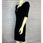 1980’s Cachet by Bari Protas Black Velvet Sweetheart puffy sleeve Dress medium Photo 12