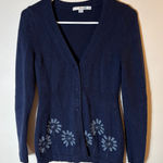 Boden Navy Floral Hem Button Photo 0