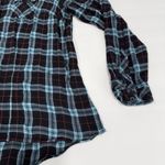 Torrid  Blue Plaid Flannel Button Up Long Sleeve Camp Shirt Size 1X Photo 5