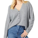 Madewell NEW Plus Asherton Waffle Henley Sweater in gray, 2X Photo 0
