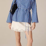 J.Crew NWT - Ciel Top Striped Cotton Poplin Long Sleeve Career Work Top Photo 0