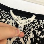 ROBBI NIKKI Mixed Print Jacquard Fit Flare Skirt Black Cream Ivory Floral Mini S Photo 5