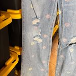 Tinseltown  Light Blue Floral Distressed Wide Leg Jeans Flower Peace Size 7 Jrs Photo 11