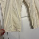 Anthropologie  cargo style straight leg drawstring pants in ivory Photo 2