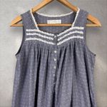 Eileen West Gown Nightgown Womens Sz S Gray Long Swiss Dot Lace Cottagecore Midi Photo 1