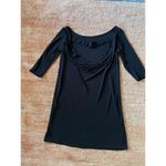 Vintage STILE BENETTON Black Women’s 3/4 Sleeve Italian Open Back Tunic Top M Black Size M Photo 2