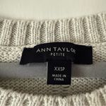 Ann Taylor Gray Crewneck Cotton Blend Sweater Balletcore with Bow Accents XXSP Photo 2