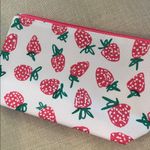 Clinique Strawberry Print Cosmetic Bag  New White and Pink Photo 4