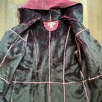 Newport News Vintage Y2K Leather Fur Lined Pink Hooded Winter Coat 1X Coquette Scandigirl Photo 6
