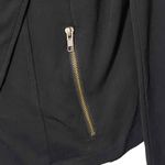 CAbi  Womens Black Asymmetrical Zip Up Snap Moto Pockets Cardigan Jacket Size‎ S Photo 5