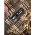 Brown Plaid Flannel Button Down Shirt Oversized Cozy Size Small NWT Photo 4