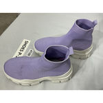 Liliana Womans Chunky Boots Purple 8 Pullon Elastic Platform Photo 2