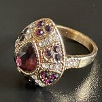 Water drop purple crystal CZ gold plated ring size 7.5 Photo 2