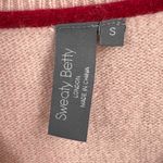 Sweaty Betty Sweater Jumper Pink Sleeve Stripe V-Neck Long Sleeve Wool Small Photo 4