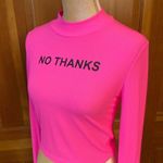 Nwt, Lavishly Paris Women’s Hot Pink “No Thanks” Shirt Size M Photo 12