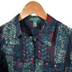 Vintage Lauren Ralph Lauren Womens Large Button Up Shirt Floral Cotton Collared Photo 4