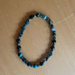 Turquoise Glass Beaded Bracelet Blue Photo 2