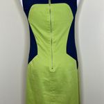 Etcetera Sheath Dress w Pockets 6 Green Navy Blue Colorblock Sleeveless Cutout Photo 4