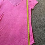 Mudd  V-Neck Two-Tone Short-Sleeve Top, Neon Pink, Size XS Photo 4