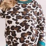 New | Women’s 1x/2x Oddy Boutique Leopard Print Sweater Brown Photo 0
