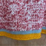 Glamorous  Super Cute Heathered Wool Blend Sweater With Teal and Yellow Trim. Photo 5