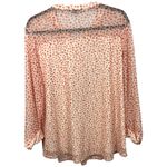Roz & Ali Roz & Ali Mesh Dot Print Popover Blouse Top Orange Size 1X Feminine Romantic Photo 4