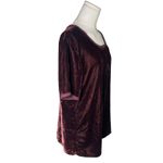 Kyla Seo Velvet Tunic Top Large Wine Plum Crushed Velvet Boho Artsy Shirt Purple Size undefined Photo 1