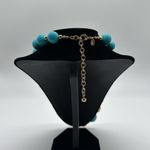 Joan Rivers Signed Chunky Turquoise & Gold Beaded Necklace Photo 2