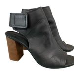 Vince Addie Black Leather Peep Toe Bootie Heel Size 8.5 Photo 1