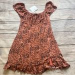 Sweet Pot NWT Sweet Pot Terracotta Fall Mini Dress Womens 10 Polka Dot Milkmaid Autumn Photo 0