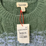 Nordstrom Open Edit Green & Blue Long Sleeve Crew Neck Size Small NWT Photo 5