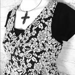 Motherhood  Maternity Empire Black/White MIDI Dress Sz M XC Photo 2