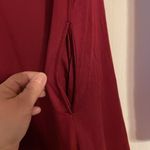 NWT Auselily Above the Knee Long Sleeve Pocket Dress Sz Medium Minimalist Basic Red Photo 4