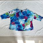 Ali Miles Multicolor Abstract 3/4 Sleeve Top XLP Artsy Lagenlook Embellished Blue Size undefined Photo 5