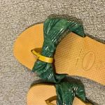 Havaianas Tropical Print Bow Slide Sandals with Yellow‎ Sole Summer Beach Flip Flops Photo 4