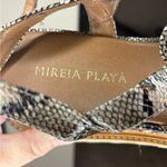 Mireia Playa Snakeskin Print Platform Sandals Size 8 Spring Summer Trendy Black Photo 2