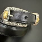 Brighton Vintage  B2903 Black Leather Belt 2-tone Buckle Skinny Belt Size L 32-36 Photo 6