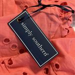 Simply Southern  medium womens eyelet lace top coral 3/4 sleeves Photo 8