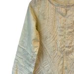 Sapphire Kurta Womens XS Yellow Embroidered Cotton Blouse Long Sleeve Party Wear Photo 1