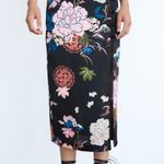 ZARA Floral Satin Skirt Photo 0