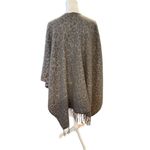Woolrich  Women's Leopard Print Fringe Poncho Wrap Brown One Size Photo 1