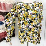Essentiel Antwerp Zamel Floral Ruffled Blouse Sz 32 EU 0 US Yellow Photo 3