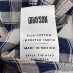 Grayson Blue Beige Plaid Cotton Long Sleeve Button Down Hero Shirt Women Size XS Photo 4