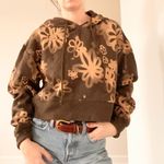 Wild Fable  Brown Floral Cropped Sweatshirt Photo 3