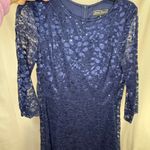 Jessica Howard  Navy Lace Prom Dress Photo 3