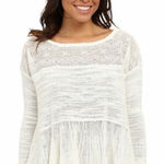 Free People Free‎ People Kristobel Embroidered Sweater Ivory XS Photo 0